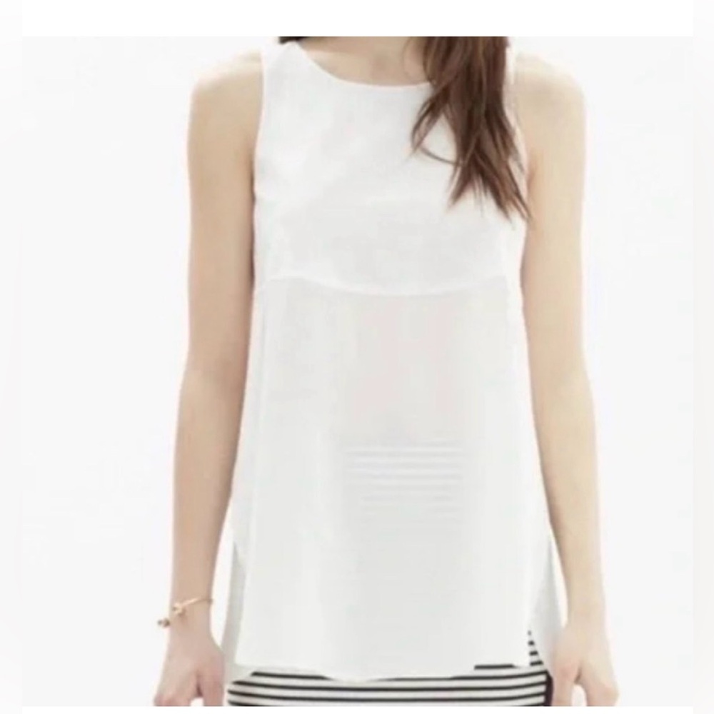 Madewell Ivory Cream Tank Sleeveless Top Silk and Cotton Small Flowy NWOT